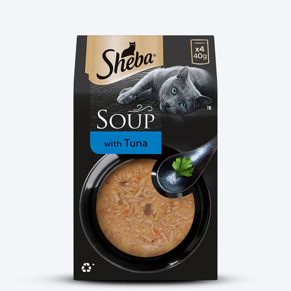 Sheba Soup With Tuna Wet Food For Cat - 40 gm x 4 pcs - Heads Up For Tails