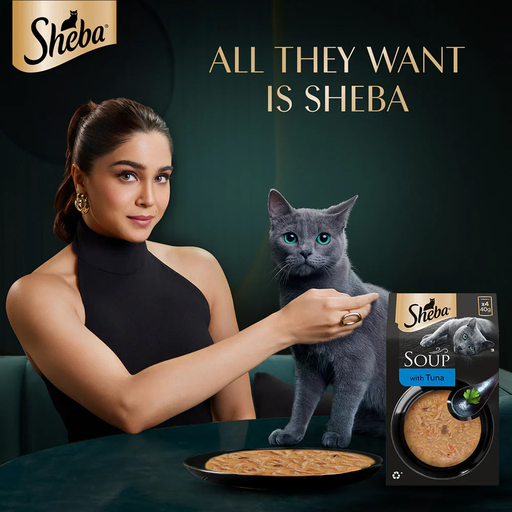 Sheba Soup With Tuna Wet Food For Cat - 40 gm x 4 pcs - Heads Up For Tails