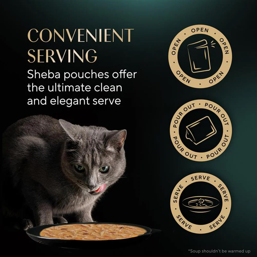 Sheba Soup With Tuna Wet Food For Cat - 40 gm x 4 pcs - Heads Up For Tails