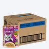 Whiskas Tasty Mix Wet Food Made With Real Fish (Salmon & Wakame Seaweed) With Chicken in Gravy For Adult (1+ year) Cat - 70 gm Pack - Heads Up For Tails