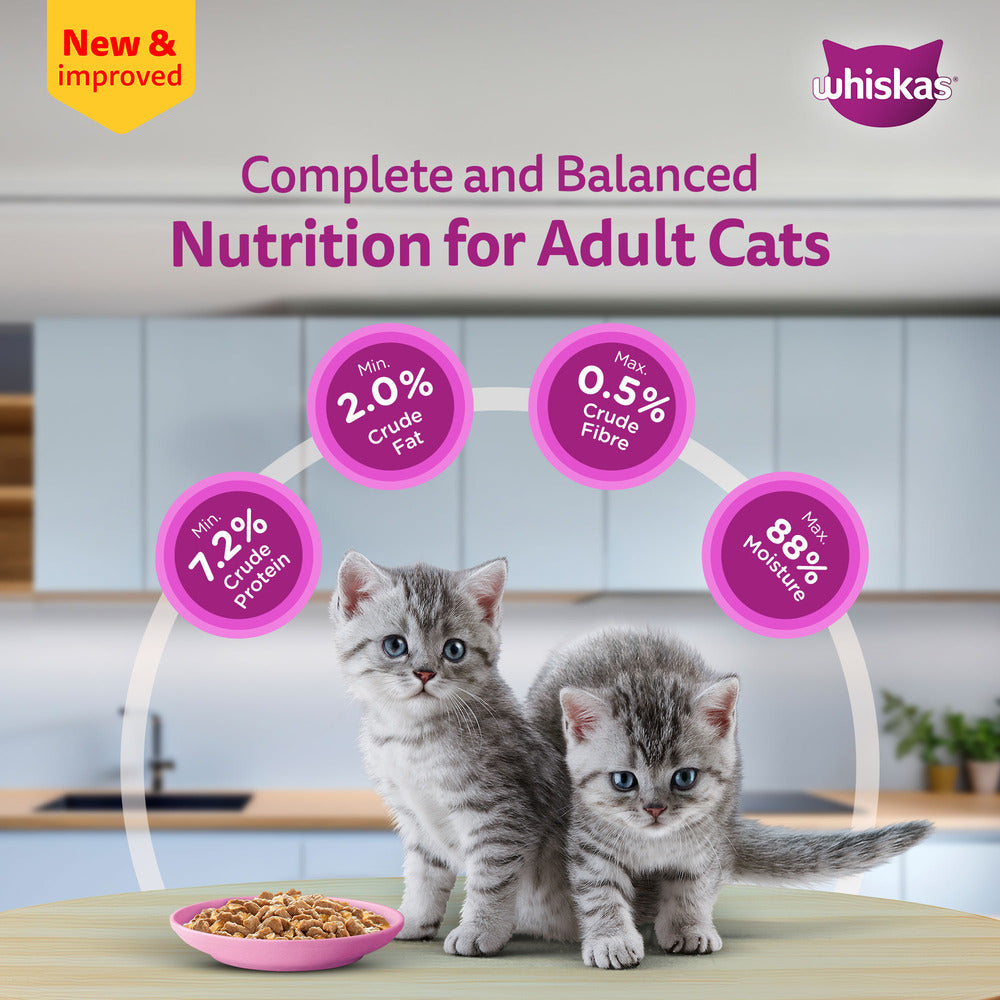 Whiskas Tuna in Jelly (2-12 Months) Wet Food For Kitten - 80 gm Pack - Heads Up For Tails
