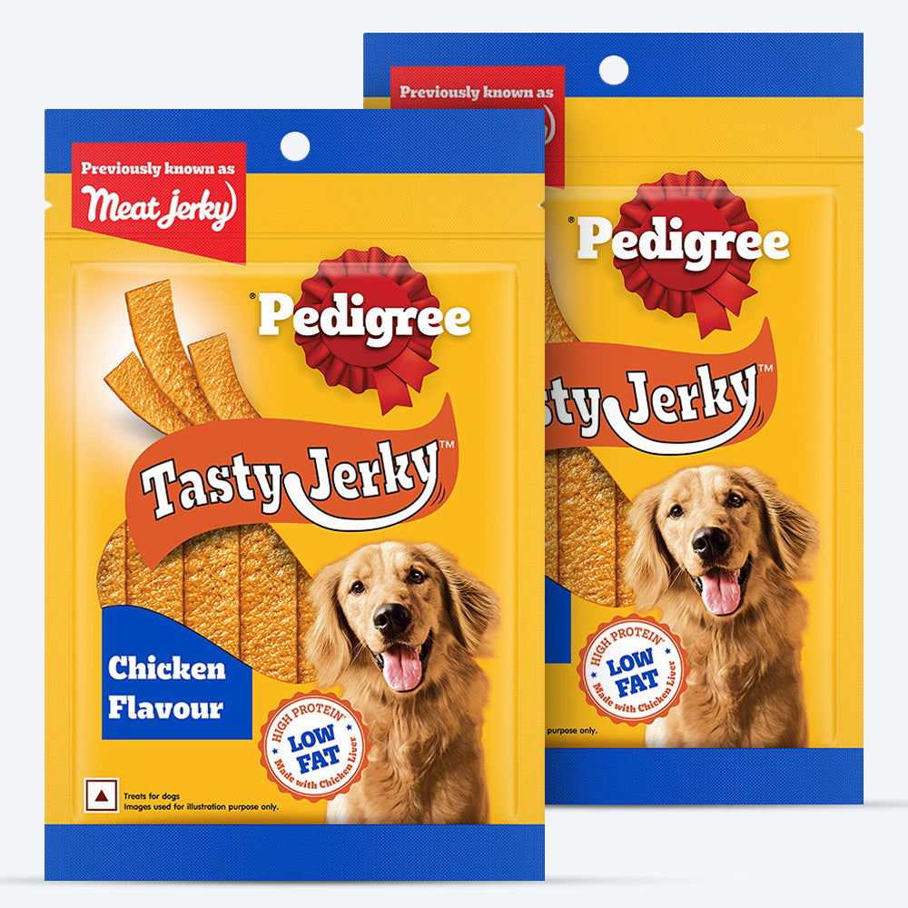 Pedigree Tasty Jerky Chicken Flavour Treat For Adult Dog - 70 g - Heads Up For Tails