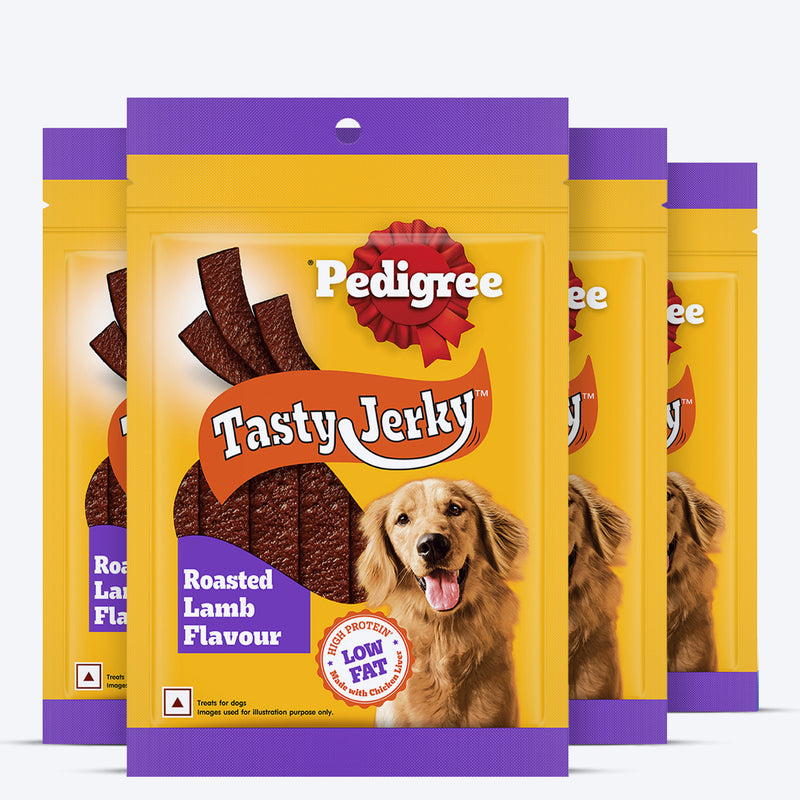 Pedigree Tasty Jerky Roasted Lamb Flavour Treat For Adult Dog - 70 g - Heads Up For Tails
