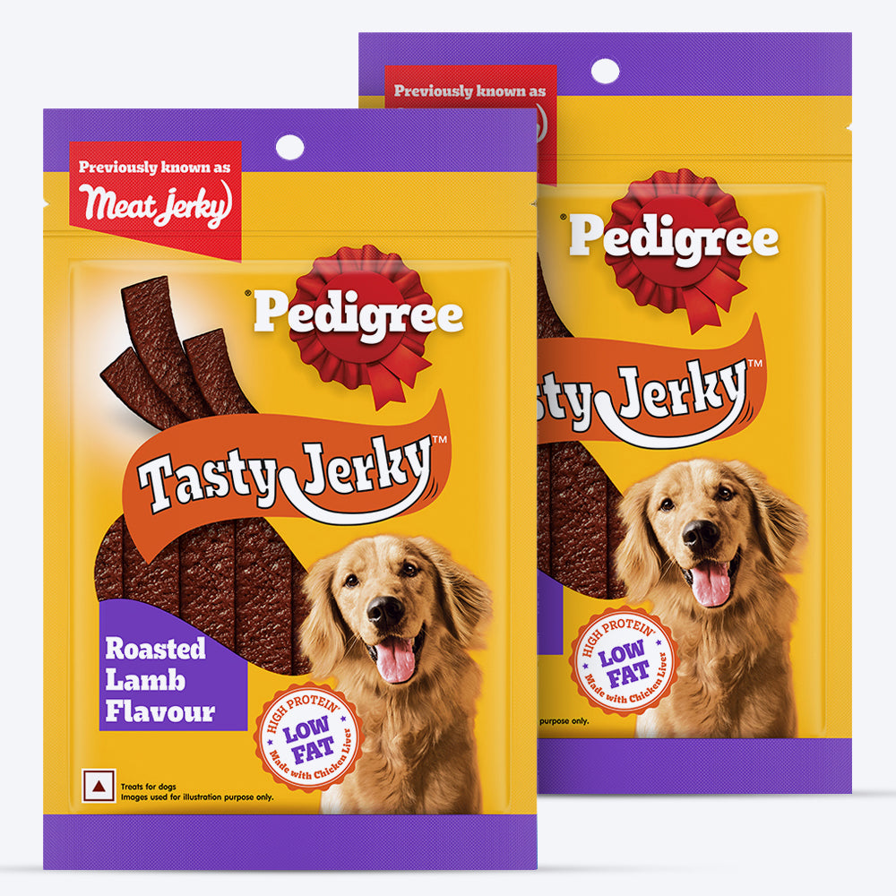 Pedigree Tasty Jerky Roasted Lamb Flavour Treat For Adult Dog - 70 g - Heads Up For Tails