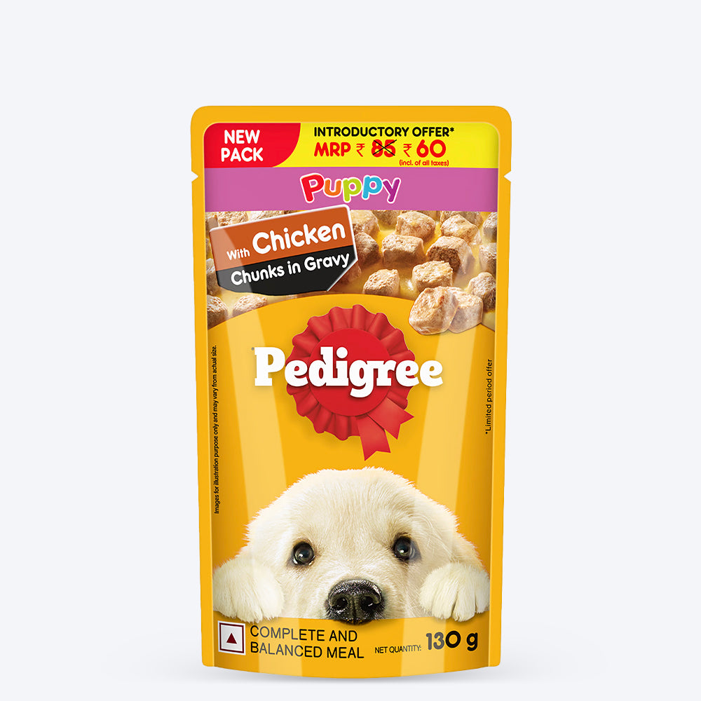 Pedigree Chicken Chunks In Gravy Puppy Wet Food 130 g Heads Up