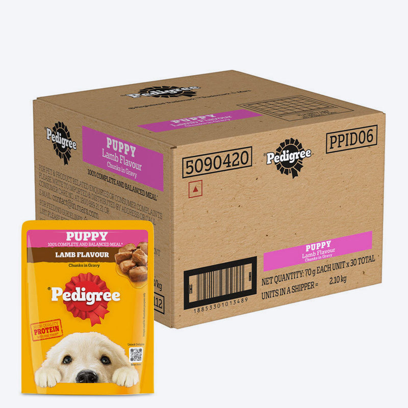 Pedigree Lamb Chunks In Gravy Puppy Wet Food - 70 g - Heads Up For Tails