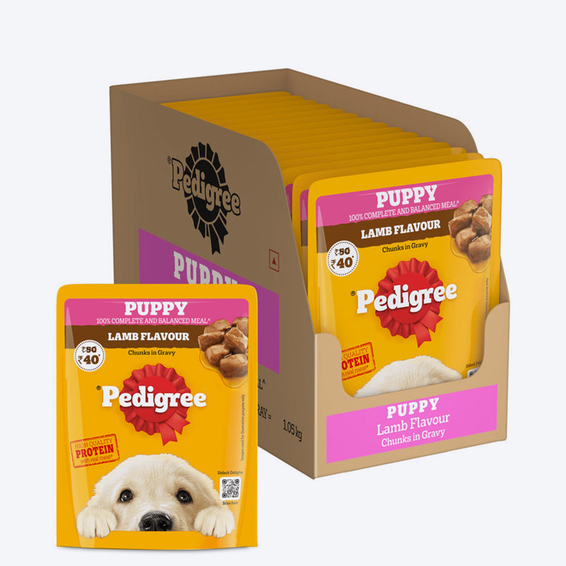 Pedigree Lamb Chunks In Gravy Puppy Wet Food - 70 g - Heads Up For Tails
