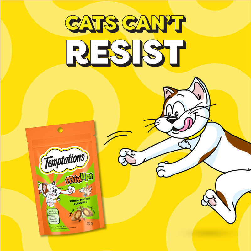 Temptations MixUps Tuna & Chicken Flavours Cat Treat - 75 g - Heads Up For Tails