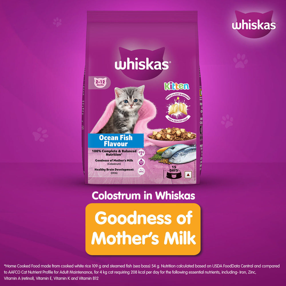 Whiskas Ocean Fish Dry Food For Mother & Baby(Kitten) - Heads Up For Tails