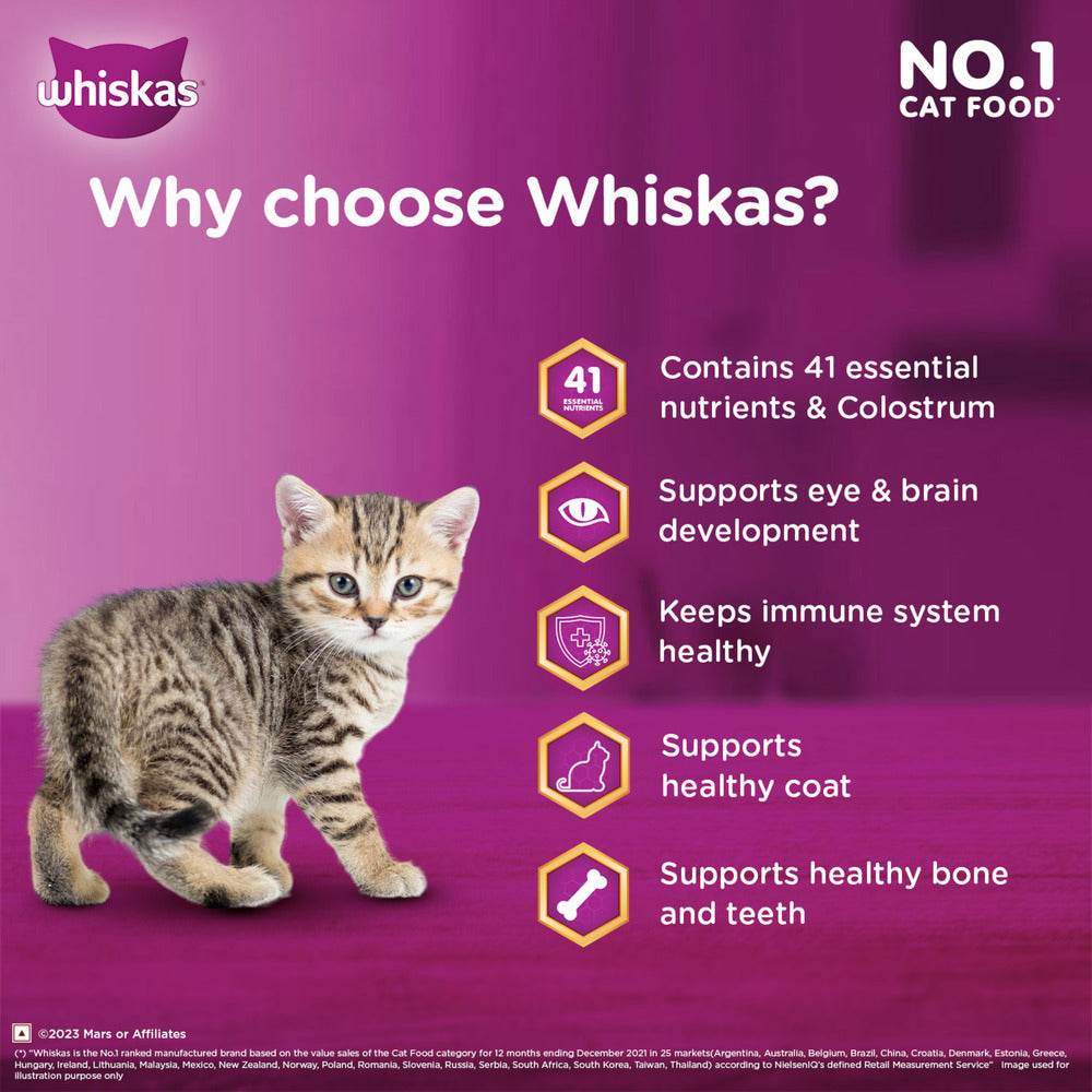 Whiskas Ocean Fish Dry Food For Mother & Baby(Kitten) - Heads Up For Tails