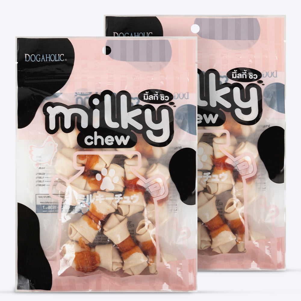Dogaholic Milky Chew Chicken Bone Style - Chicken - 10 Pcs - 140 g_06