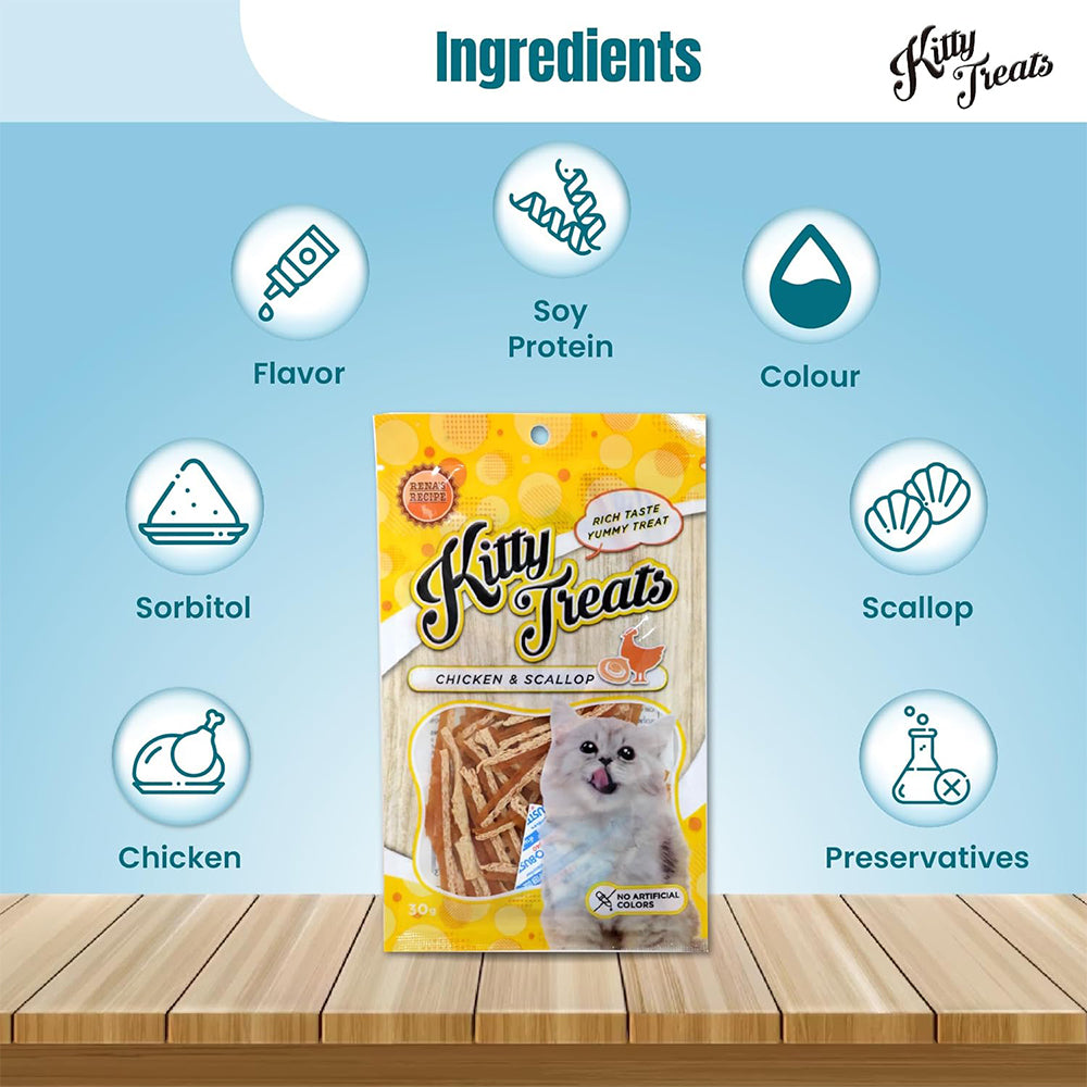 Rena's Recipe Chicken & Scallop Treats For Kitten - 30 gm_04