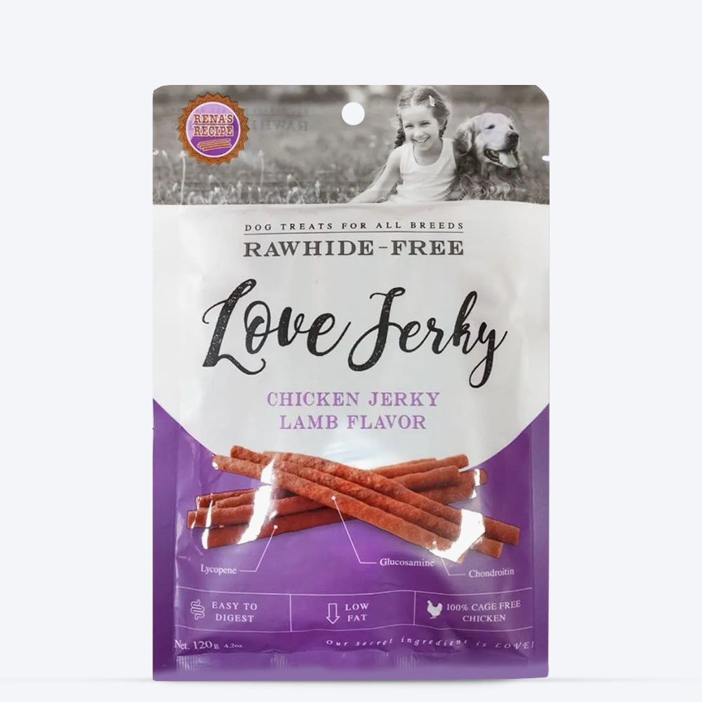 Rena's Recipe Chicken Jerky Lamb Flavor Dog Treat - 120 g - Heads Up For Tails