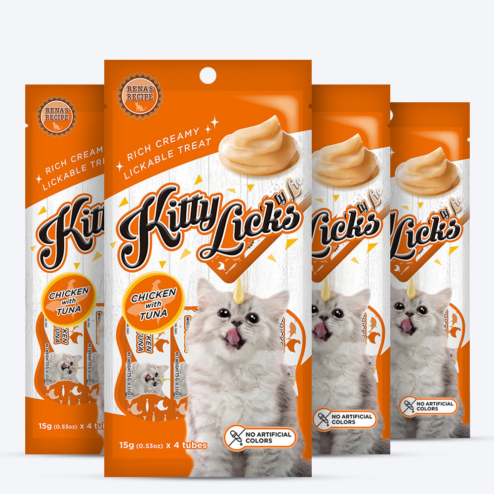 Rena's Recipe Kitty Licks Chicken With Tuna Kitten Treat Tubes - Heads Up For Tails