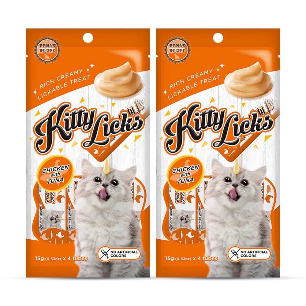 Rena's Recipe Kitty Licks Chicken With Tuna Kitten Treat Tubes - Heads Up For Tails