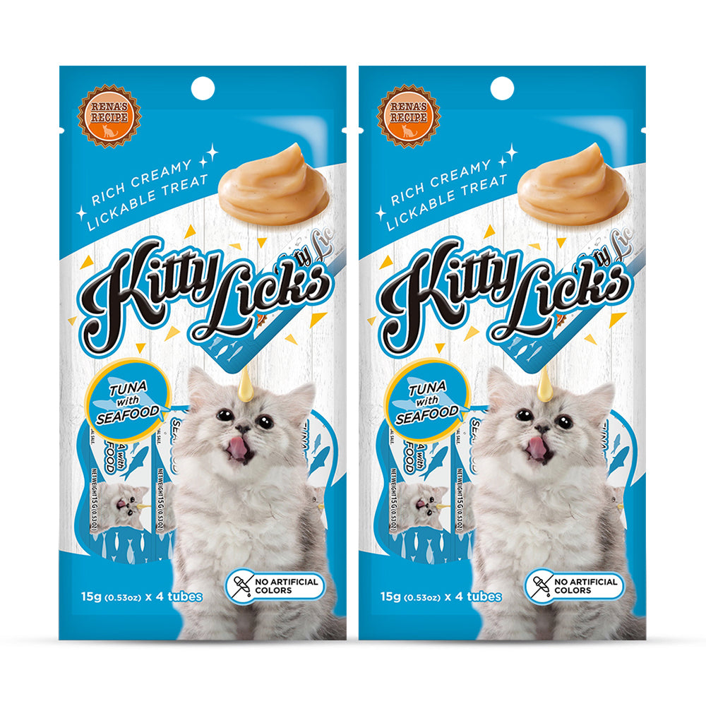 Rena's Recipe Kitty Licks Tuna With Seafood Kitten Treat Tubes - Heads Up For Tails