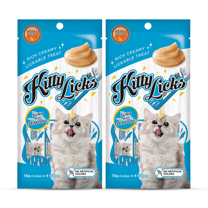 Rena's Recipe Kitty Licks Tuna With Seafood Kitten Treat Tubes - Heads Up For Tails