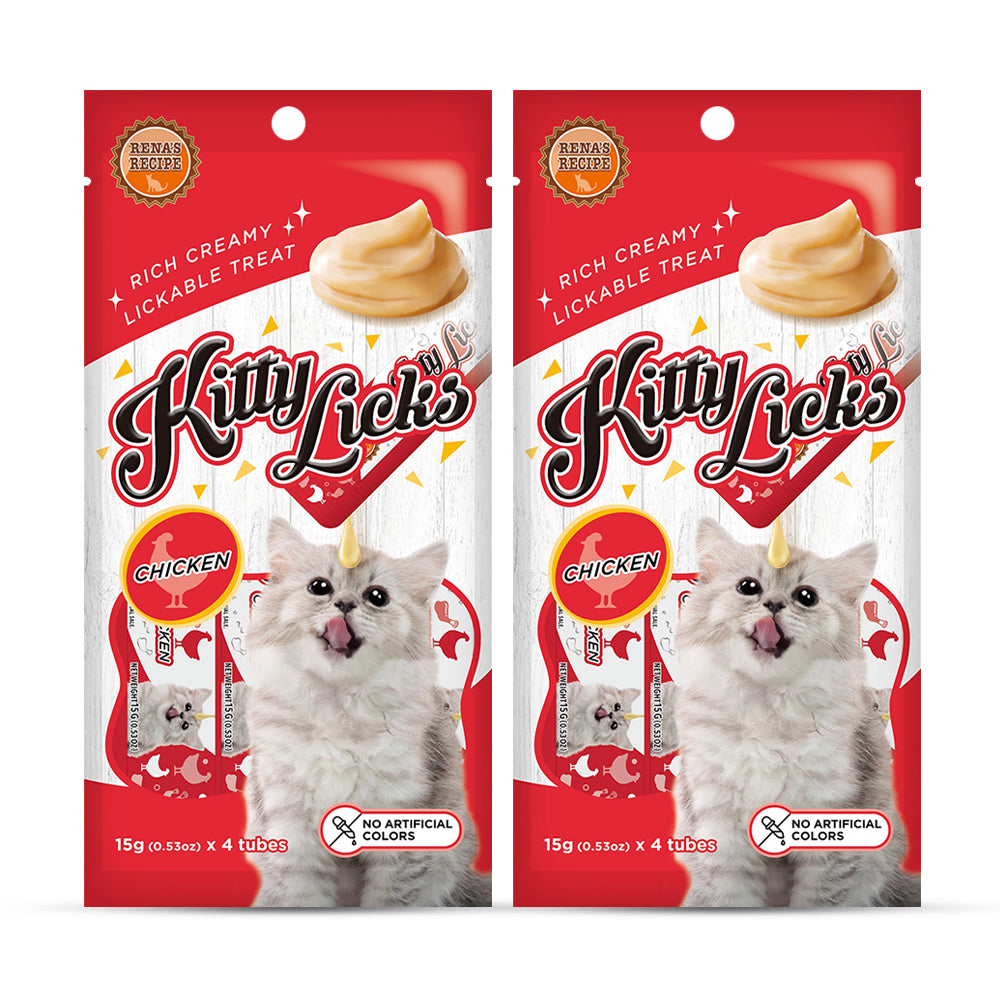 Rena's Recipe Kitty Licks Chicken Cat Treat Tubes - Heads Up For Tails