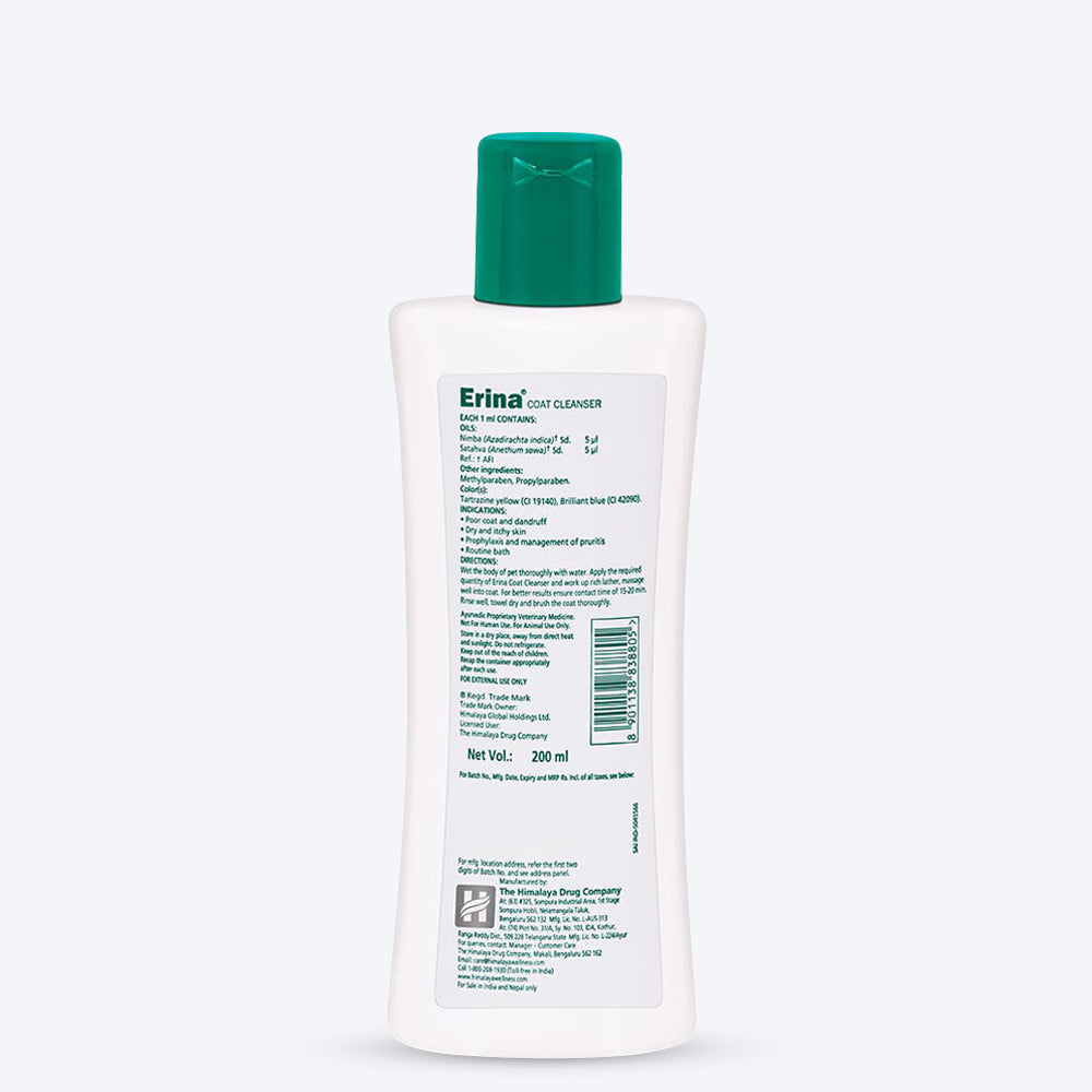 Himalaya Erina Coat Cleanser For Dogs - 200 ml - Heads Up For Tails