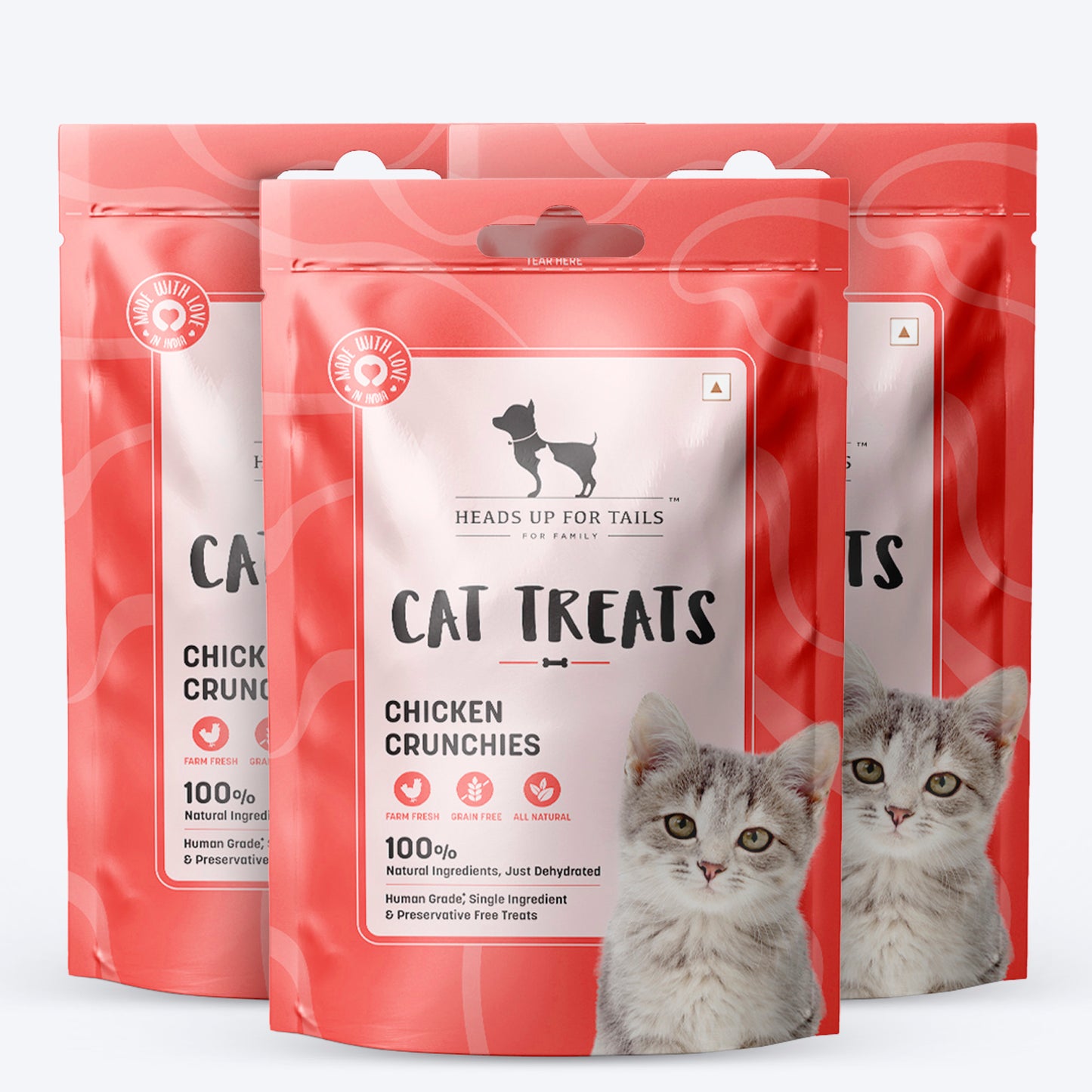 HUFT Cat Treats - Chicken Crunchies - 35 g - Heads Up For Tails