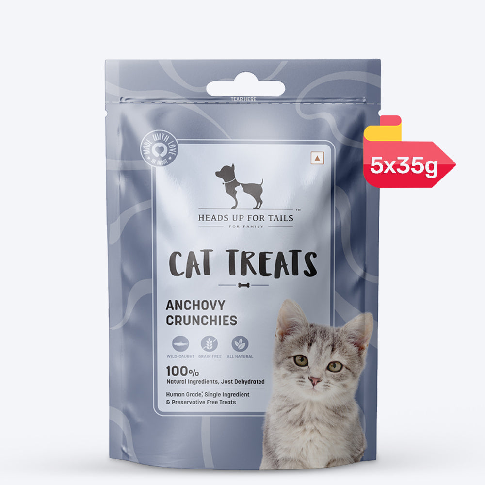 HUFT Dehydrated Anchovies Crunchies Cat Treats - 35 g - Heads Up For Tails
