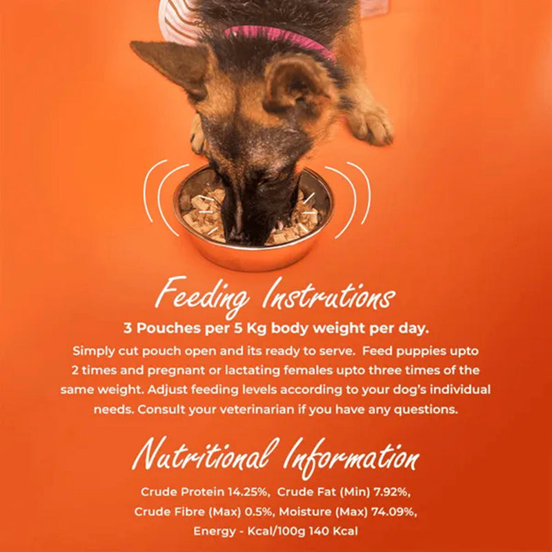 Kennel Kitchen Chicken with Pumpkin Supreme Cuts In Gravy Wet Dog Food - 130 g Packs - Heads Up For Tails