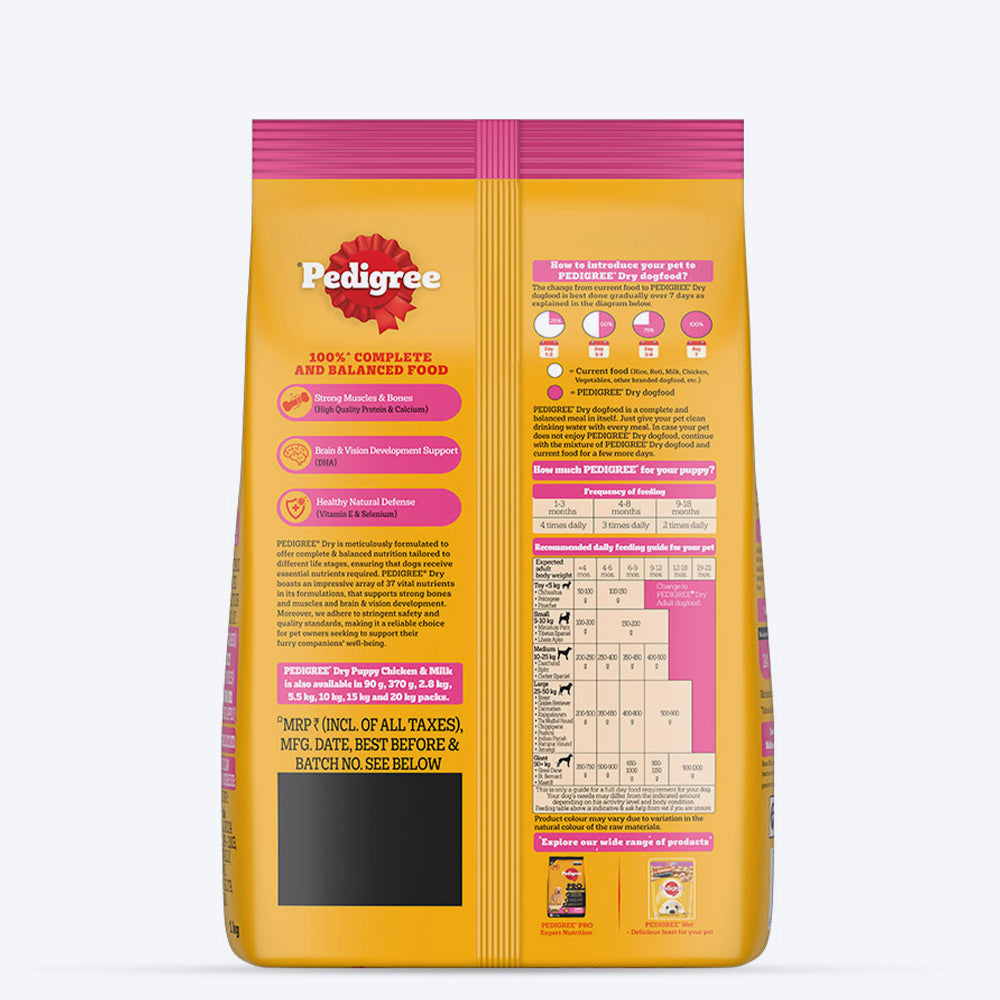 Pedigree Chicken & Milk Dry Puppy Food - Heads Up For Tails