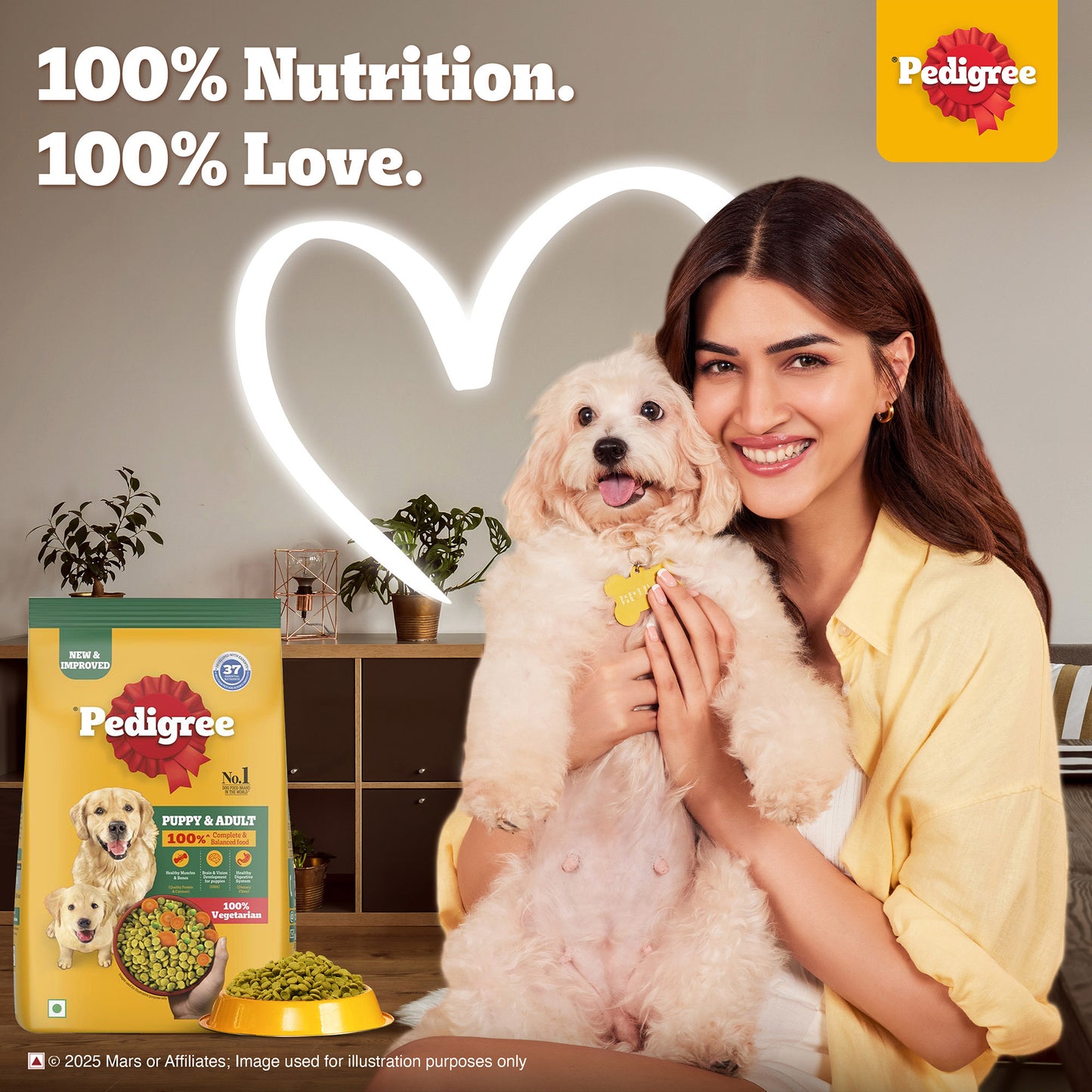 Pedigree Vegetarian Dry Food For Adult Dogs & Puppy - Heads Up For Tails