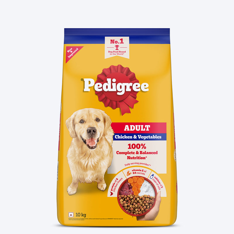 Pedigree Chicken & Vegetables Dry Food For Adult Dog - Heads Up For Tails