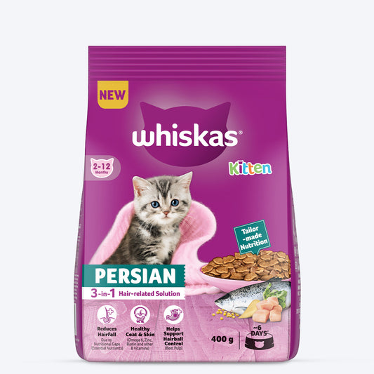 Whiskas Persian (3 In 1) Hair Solution Dry Food For Kitten - Heads Up For Tails