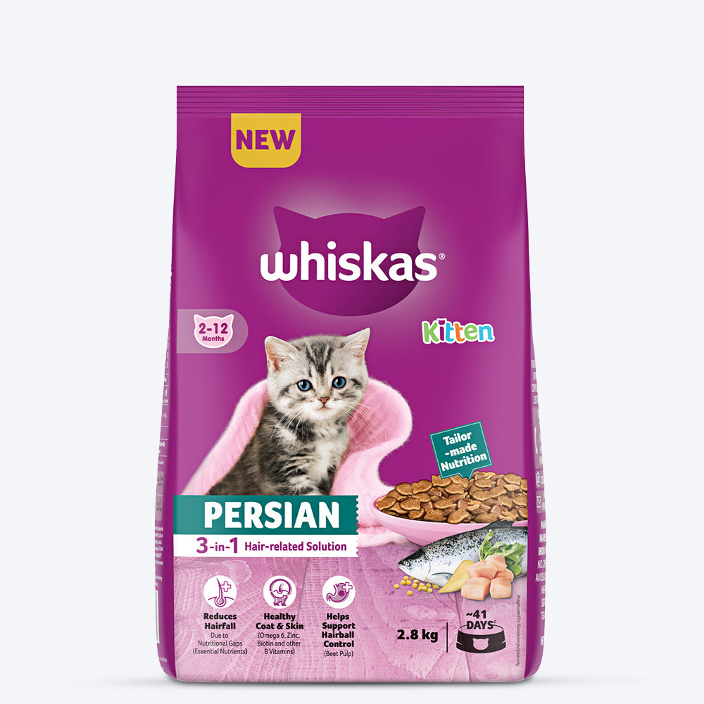 Whiskas Persian (3 In 1) Hair Solution Dry Food For Kitten - Heads Up For Tails