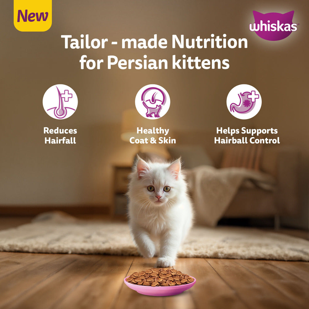 Whiskas Persian (3 In 1) Hair Solution Dry Food For Kitten - Heads Up For Tails