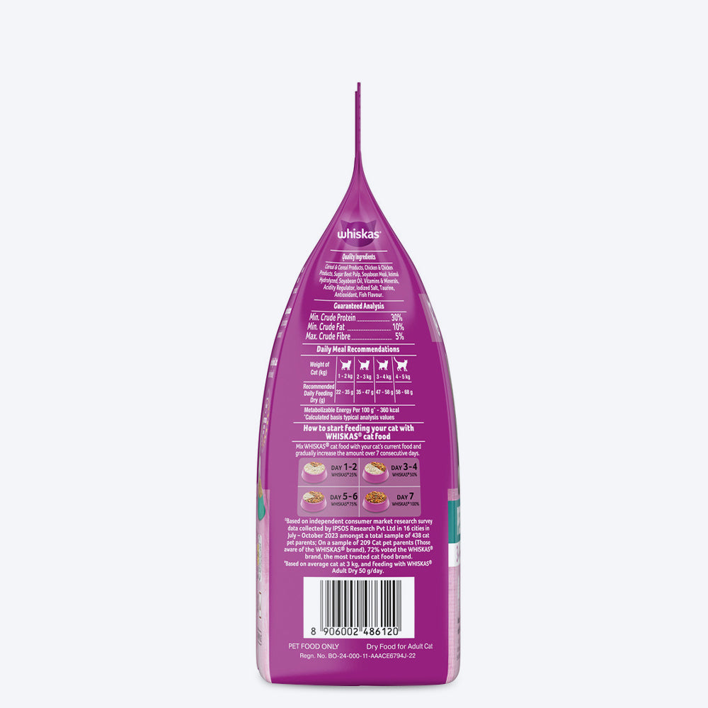 Whiskas Persian (3 In 1) Hair Solution Dry Food For Adult Cat - Heads Up For Tails