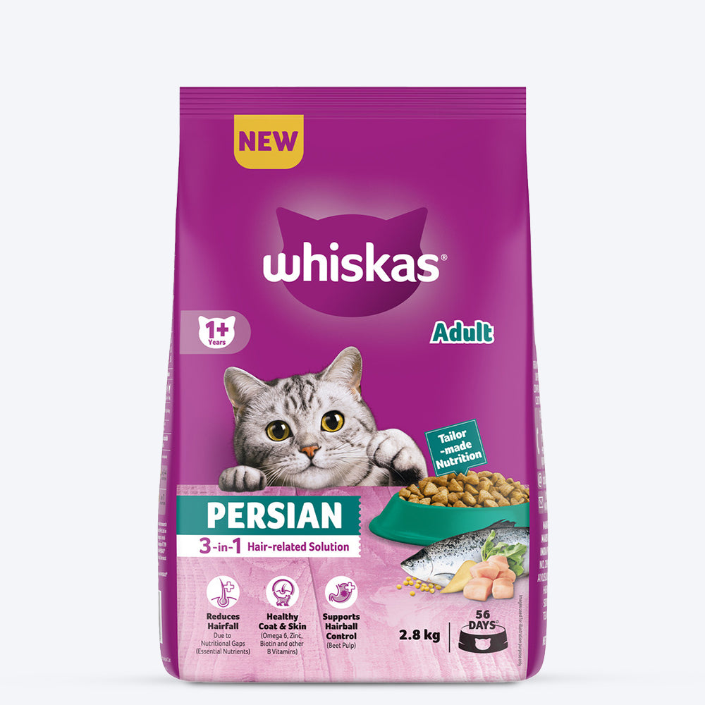 Whiskas Persian (3 In 1) Hair Solution Dry Food For Adult Cat - Heads Up For Tails