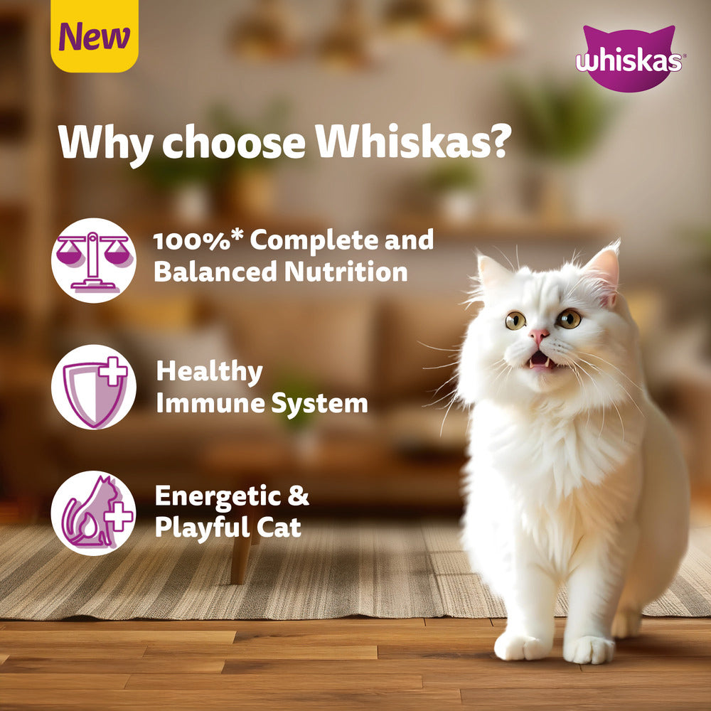 Whiskas Persian (3 In 1) Hair Solution Dry Food For Adult Cat - Heads Up For Tails
