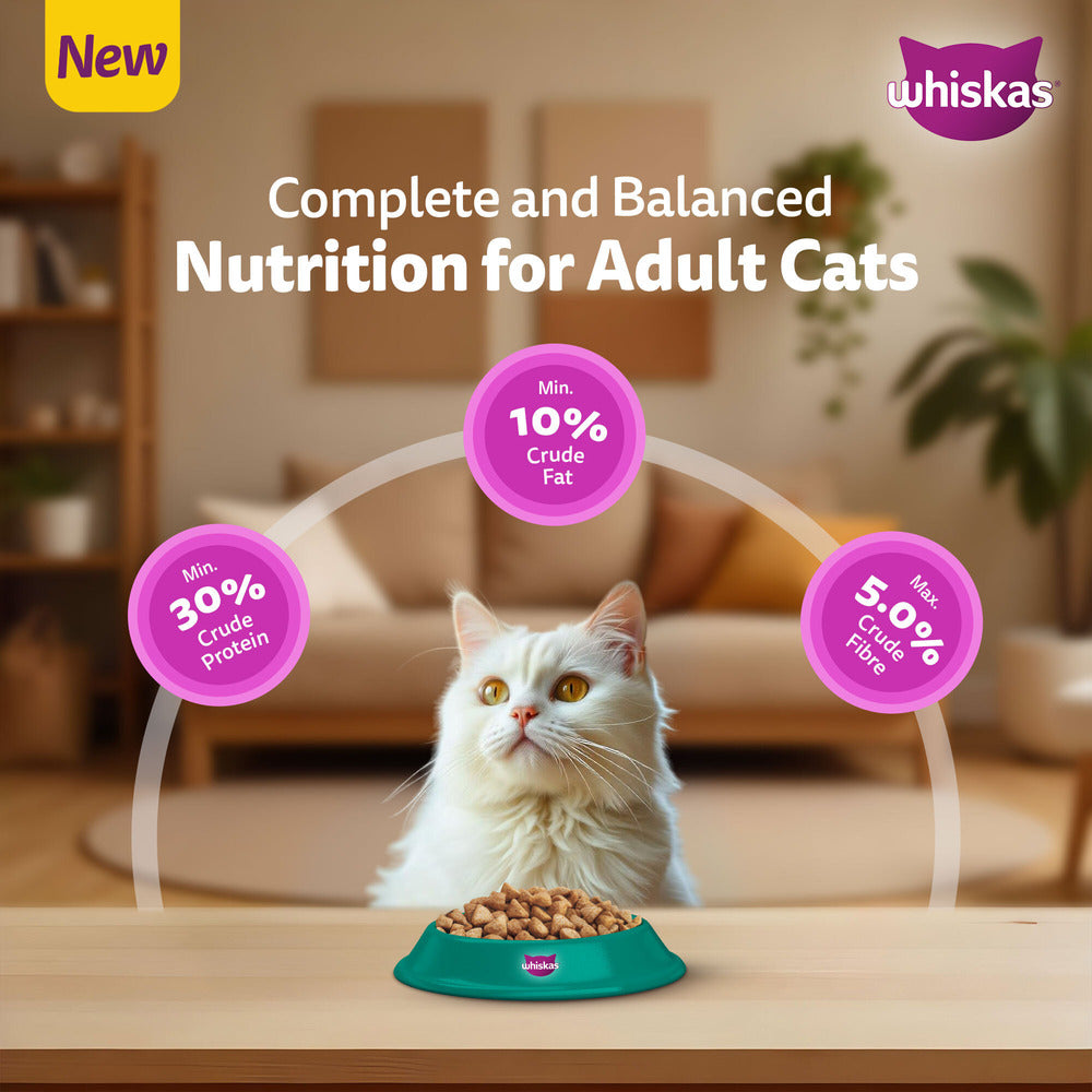 Whiskas Persian (3 In 1) Hair Solution Dry Food For Adult Cat - Heads Up For Tails