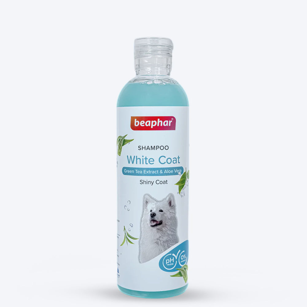 Beaphar White And Shiny Coat Shampoo For Dog - Green Tea Extract & Aloe Vera - 250 ml - Heads Up For Tails
