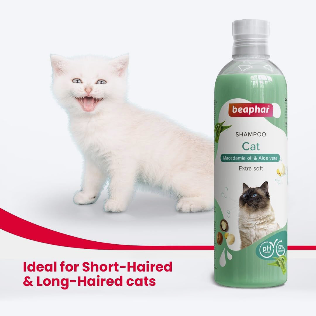 Beaphar Extra Soft Shampoo For Cat - Macadamia Oil & Aloe Vera - 250 ml - Heads Up For Tails