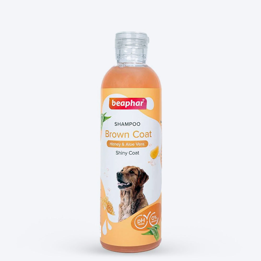 Beaphar Brown And Shiny Coat Shampoo For Dog - Honey & Aloe Vera - 250 ml - Heads Up For Tails