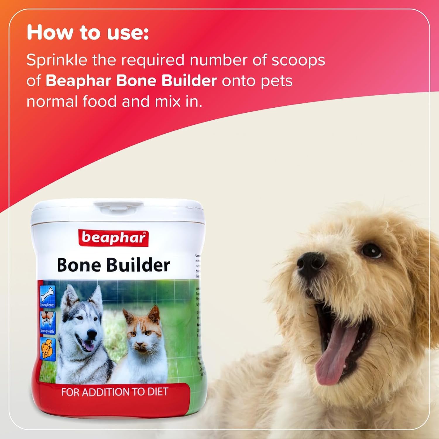 Beaphar Bone Builder For Dogs & Cats - 400 g - Heads Up For Tails