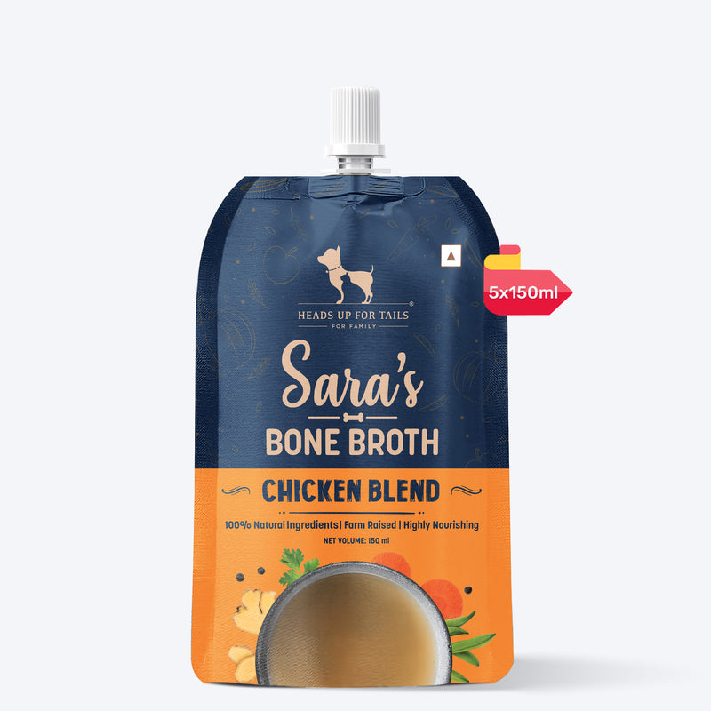 Sara's Chicken Blend Bone Broth For Dogs - 150 ml - Heads Up For Tails