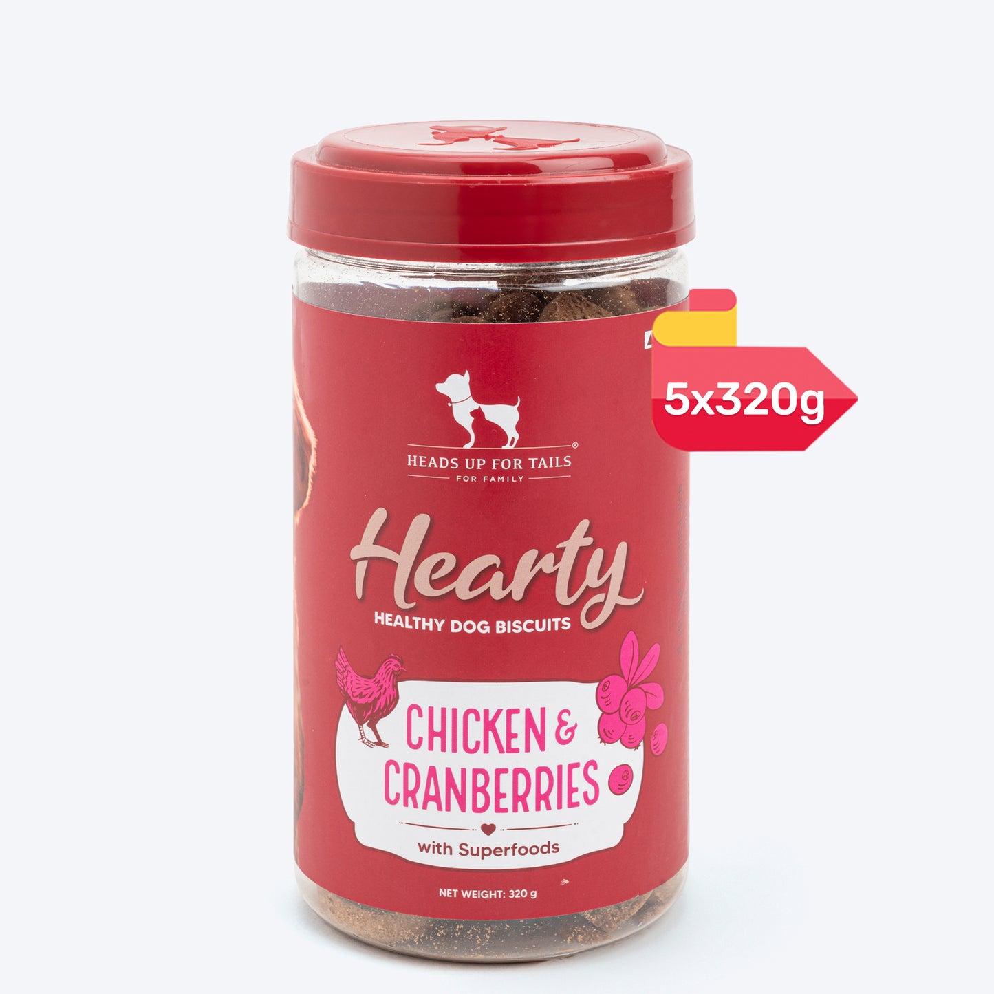 Hearty Chicken & Cranberries Healthy Dog Biscuits - 320 gm - Heads Up For Tails