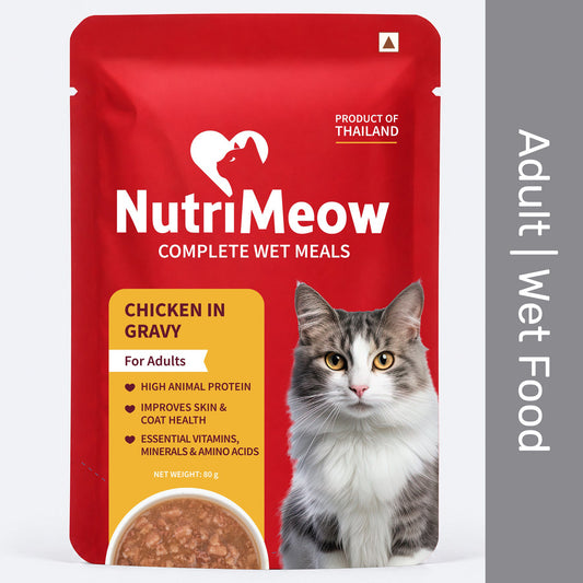 NutriMeow Chicken In Gravy Wet Food For Adult Cat - 80 gm