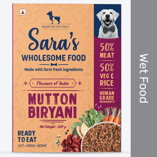 Sara's Wholesome Mutton Biryani Wet Dog Food Human-Grade