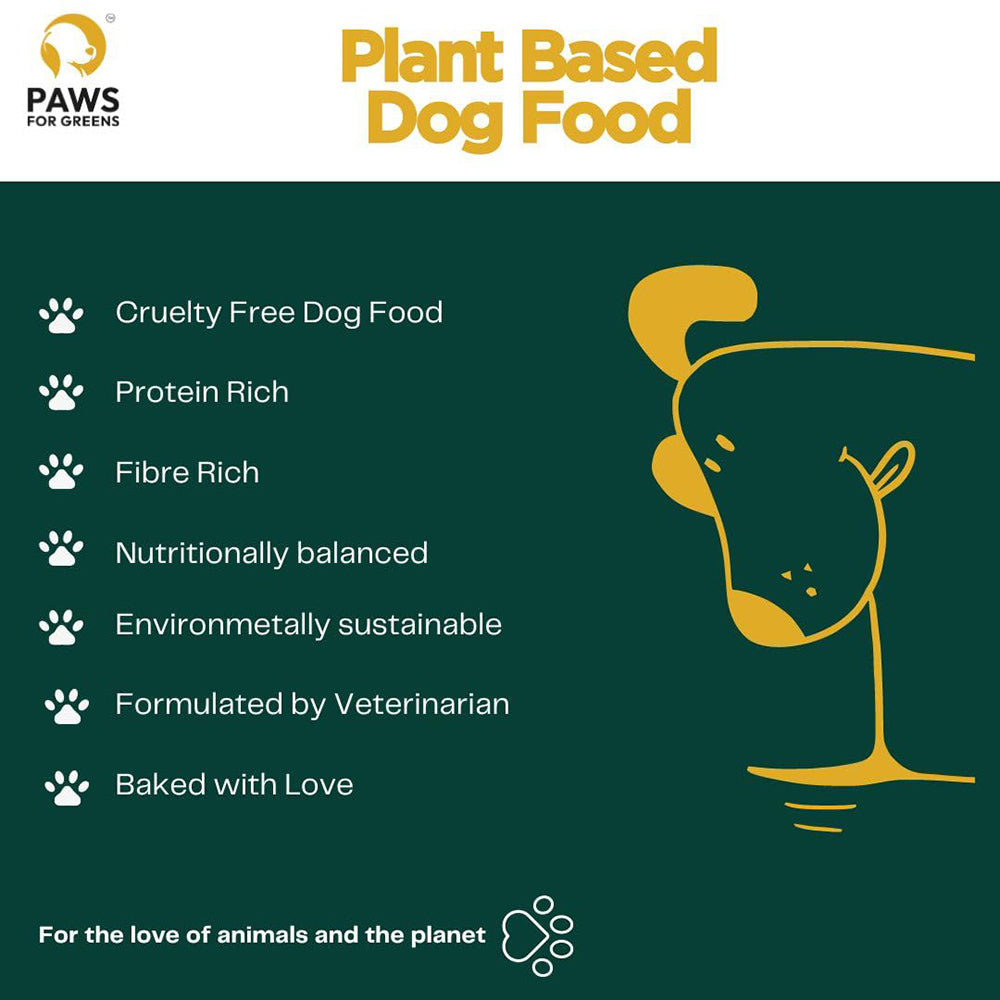 Paws For Greens Vegan Dry Food For Adult Dog - 1 kg - Heads Up For Tails
