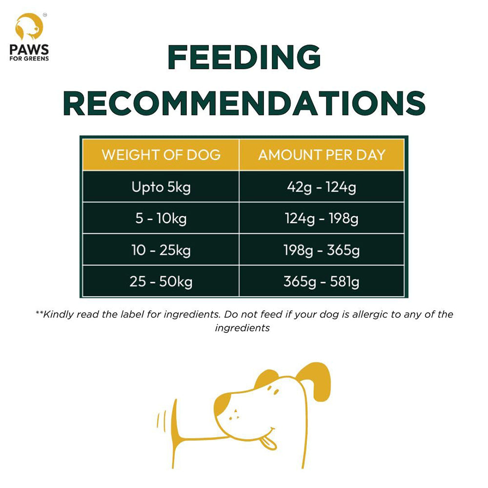 Paws For Greens Vegan Dry Food For Adult Dog - 1 kg - Heads Up For Tails