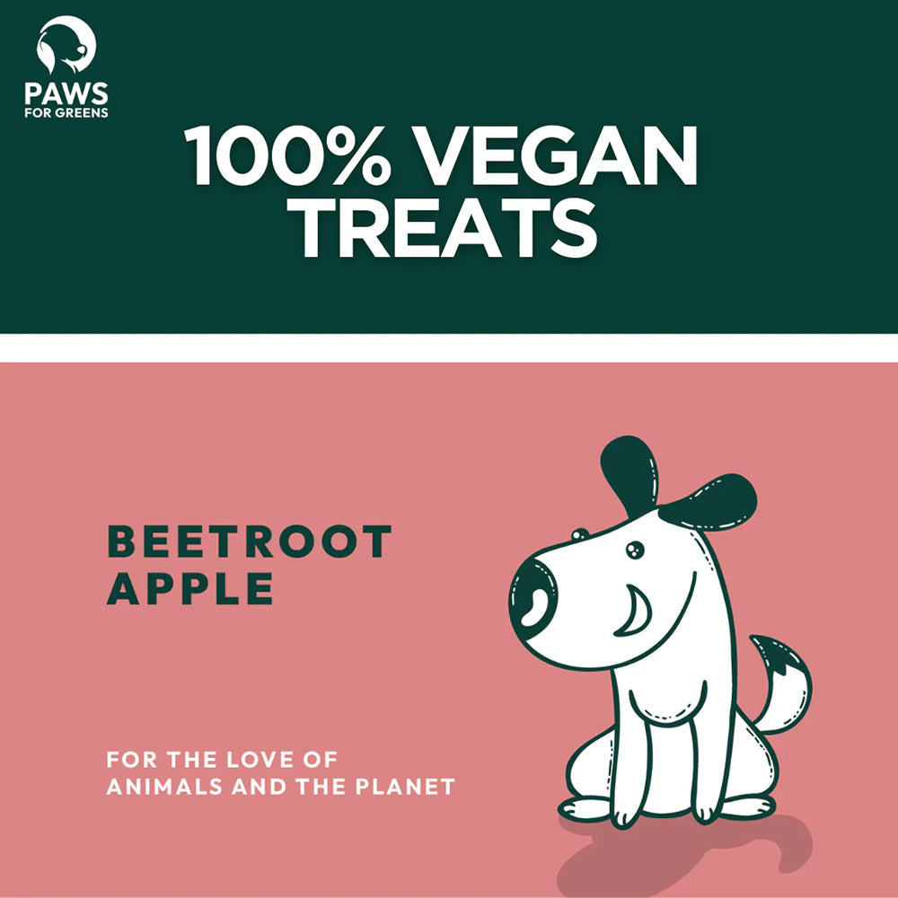 Paws For Greens Vegan Beetroot & Apple Treats For Dog - 100 gm - Heads Up For Tails