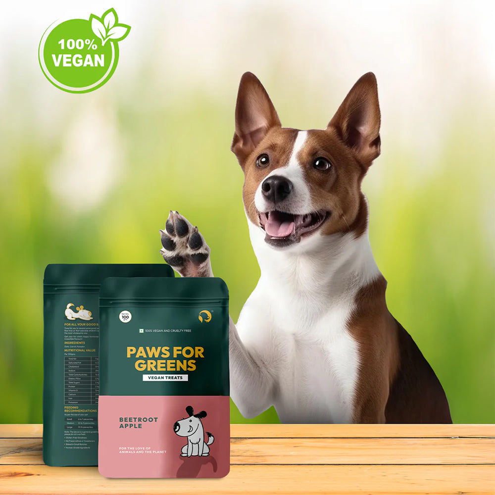Paws For Greens Vegan Beetroot & Apple Treats For Dog - 100 gm - Heads Up For Tails