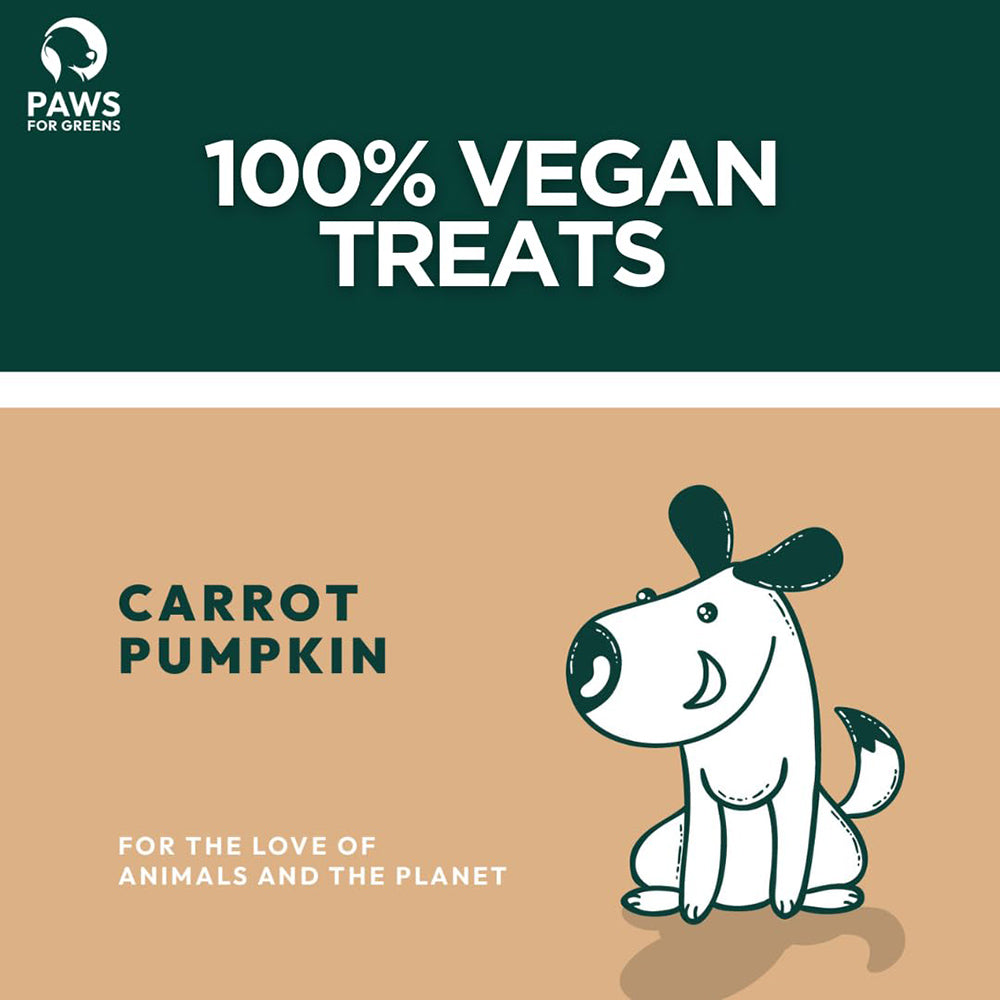 Paws For Greens Vegan Carrot & Pumpkin Treats For Dog - 100 gm - Heads Up For Tails