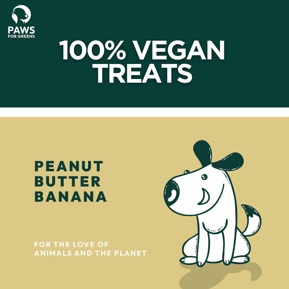 Paws For Greens Vegan Peanut Butter & Banana Treats For Dog - 100 gm - Heads Up For Tails